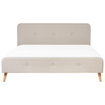 Bett mit Lattenrost Kunstleinen RENNES 180 x 200 cm Hellbeige