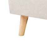 Bett mit Lattenrost Kunstleinen RENNES 180 x 200 cm Hellbeige