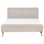 Bett mit Lattenrost Stoff RENNES 160 x 200 cm Hellbeige
