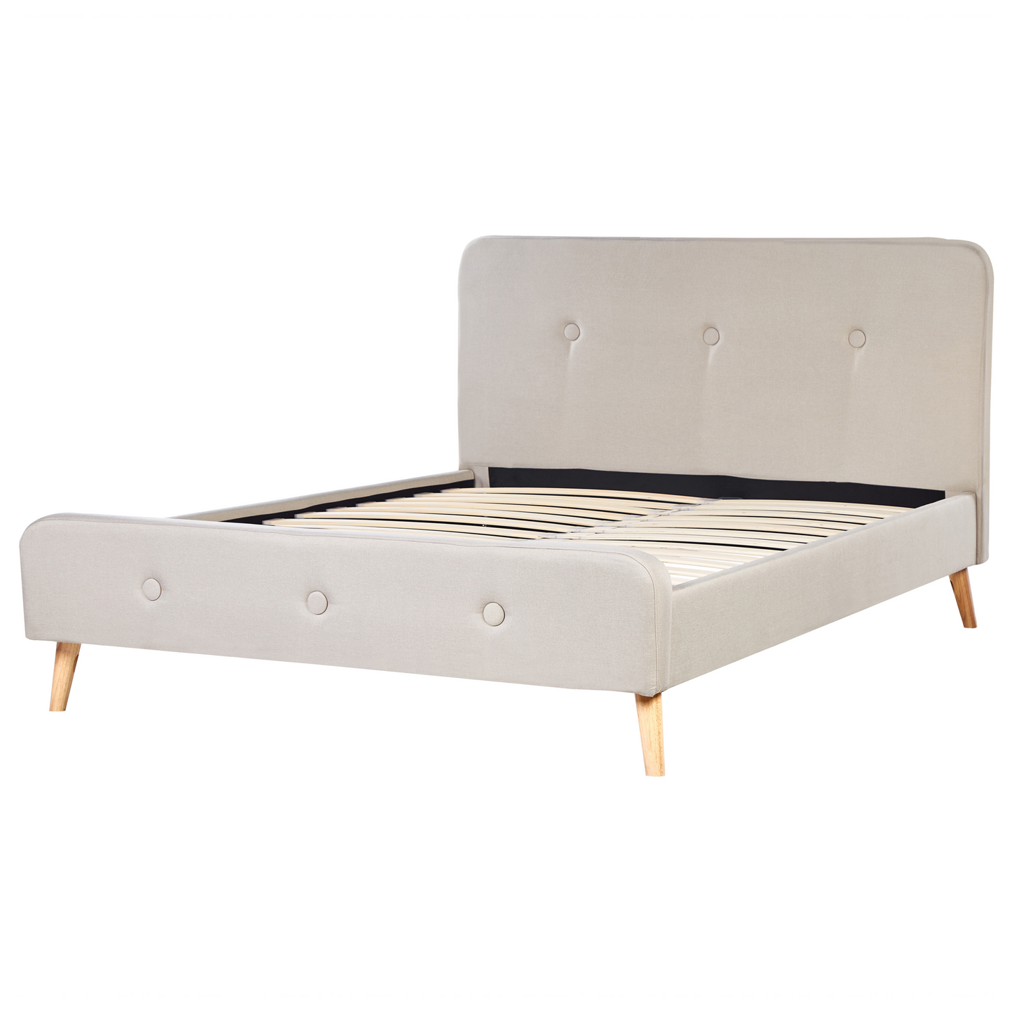 Bett mit Lattenrost Stoff RENNES 160 x 200 cm Hellbeige