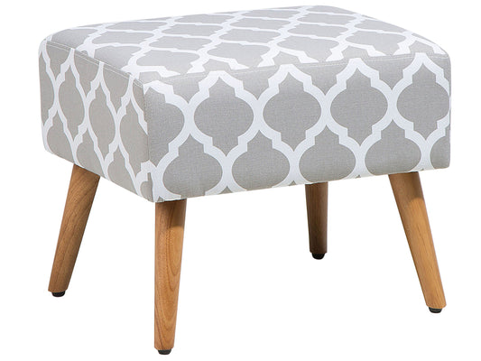 Hocker Polsterbezug / Gummibaumholz grau MANTEO