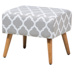 Hocker Polsterbezug / Gummibaumholz grau MANTEO