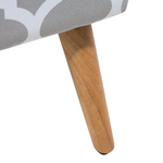 Hocker Polsterbezug / Gummibaumholz grau MANTEO