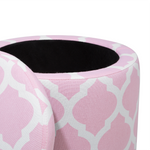 Hocker mit Deckel rosa-weiss ⌀ 35 cm TUNICA