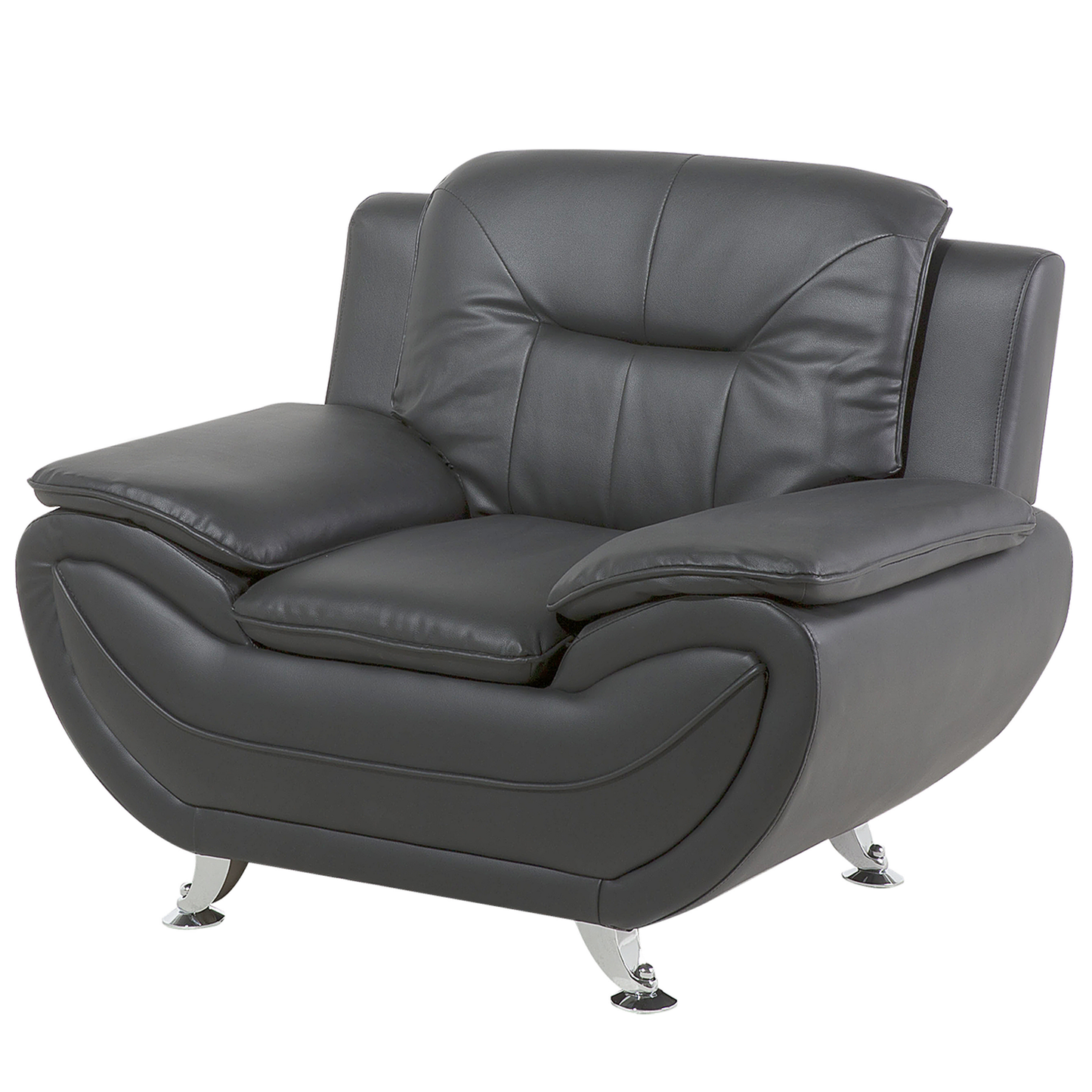 Clubsessel Kunstleder Grau LEIRA