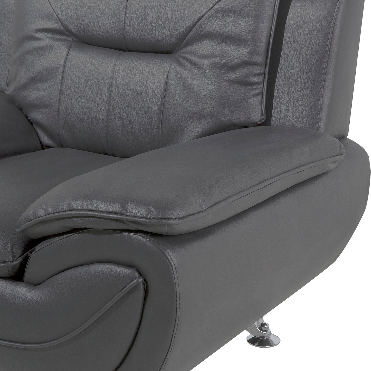 Clubsessel Kunstleder Grau LEIRA