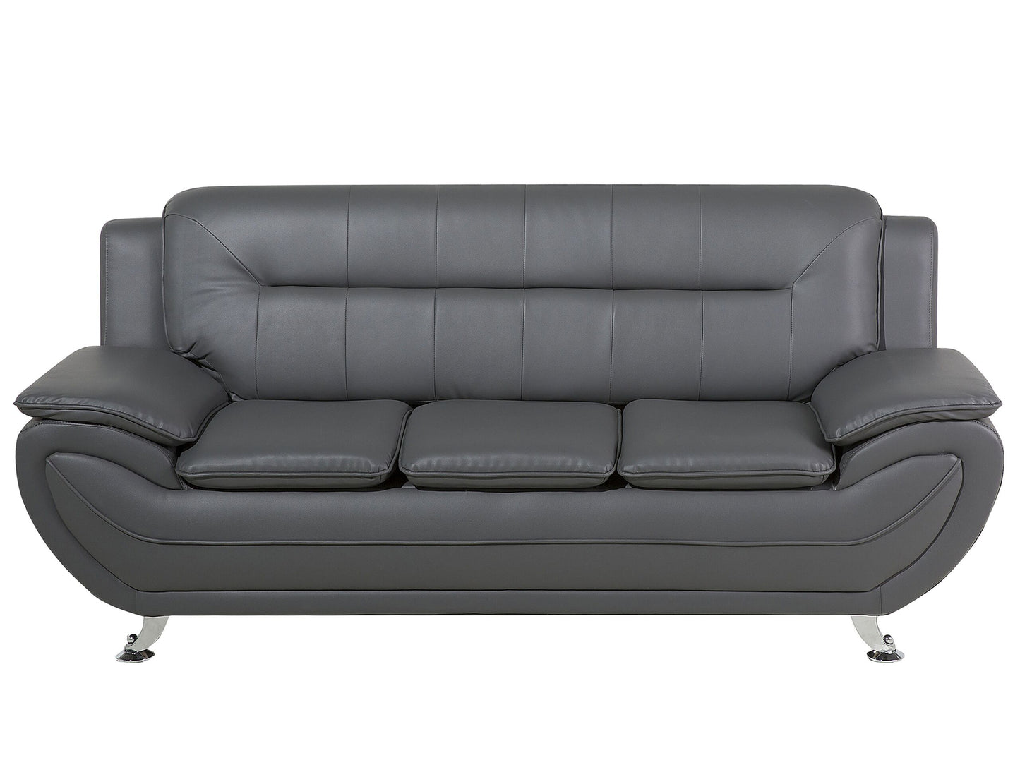 3-Sitzer Sofa Kunstleder grau LEIRA
