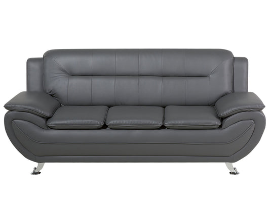 3-Sitzer Sofa Kunstleder grau LEIRA