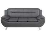 3-Sitzer Sofa Kunstleder grau LEIRA