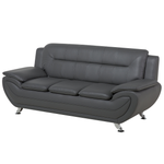 3-Sitzer Sofa Kunstleder grau LEIRA