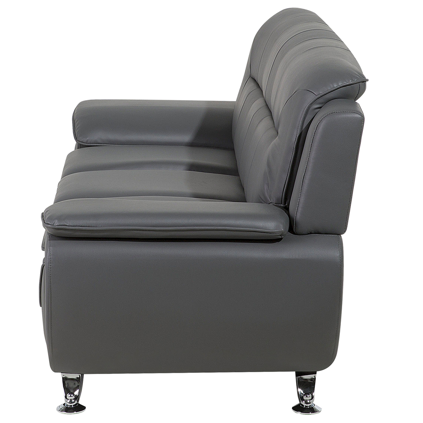 3-Sitzer Sofa Kunstleder grau LEIRA