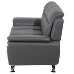 3-Sitzer Sofa Kunstleder grau LEIRA