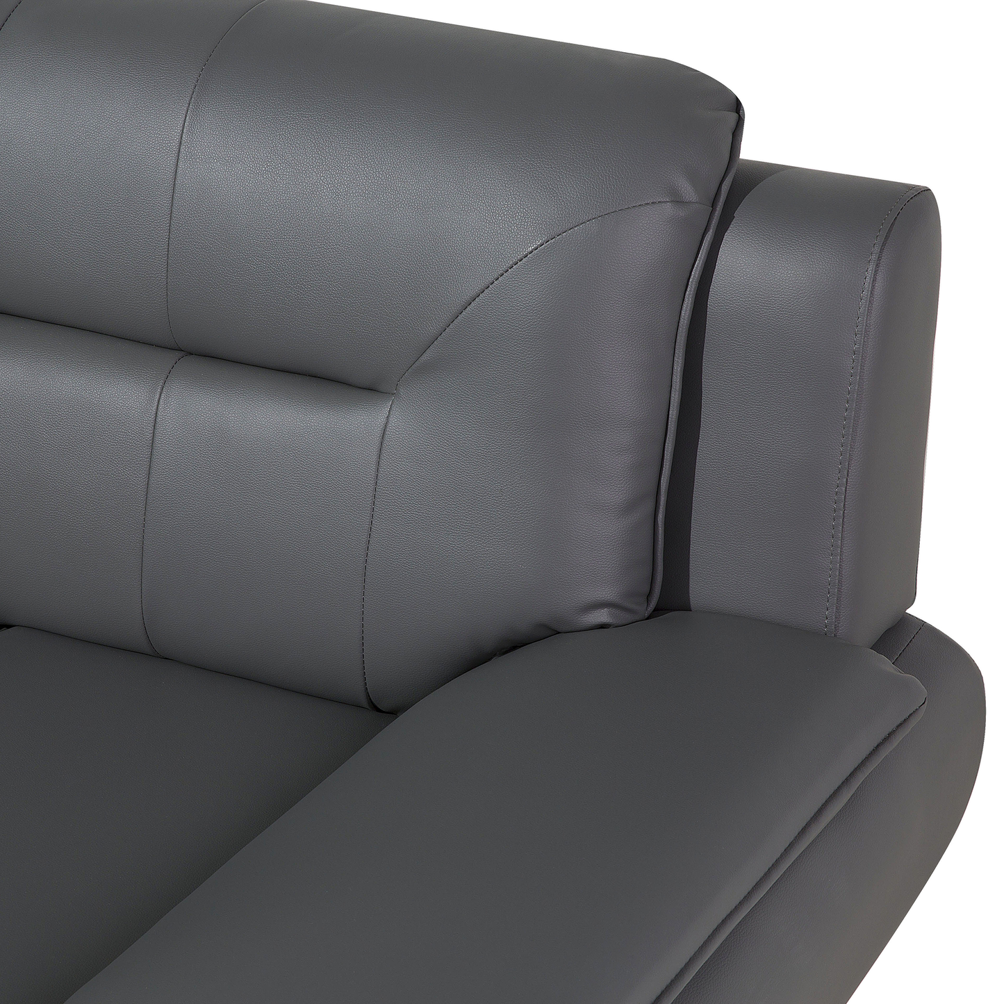 3-Sitzer Sofa Kunstleder grau LEIRA