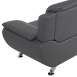 3-Sitzer Sofa Kunstleder grau LEIRA