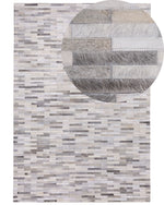 Teppich Kuhfell grau 140 x 200 cm Patchwork Kurzflor AHILLI