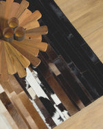 Teppich Kuhfell schwarz-beige 140 x 200 cm Patchwork Kurzflor DALYAN