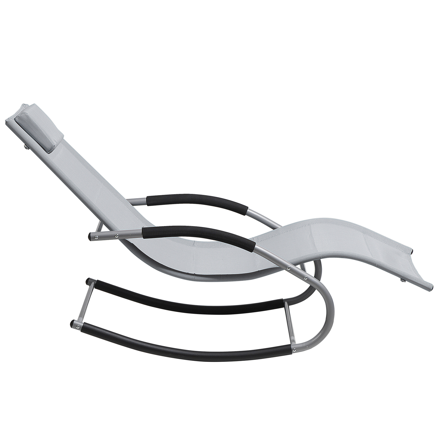 Gartenliege grau Textil Schaukelfunktion CARANO