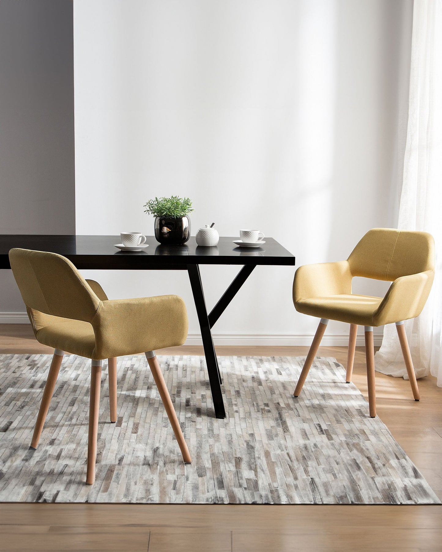 Esszimmerstuhl 2er Set CHICAGO Senfgelb