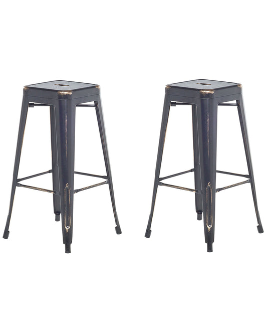 Set mit 2 Barhockern CABRILLO Metall Schwarz