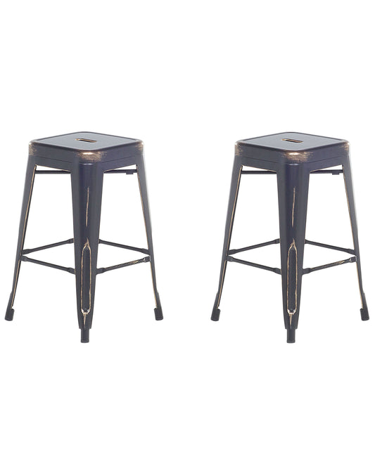 Set mit 2 Barhockern CABRILLO Metall Schwarz