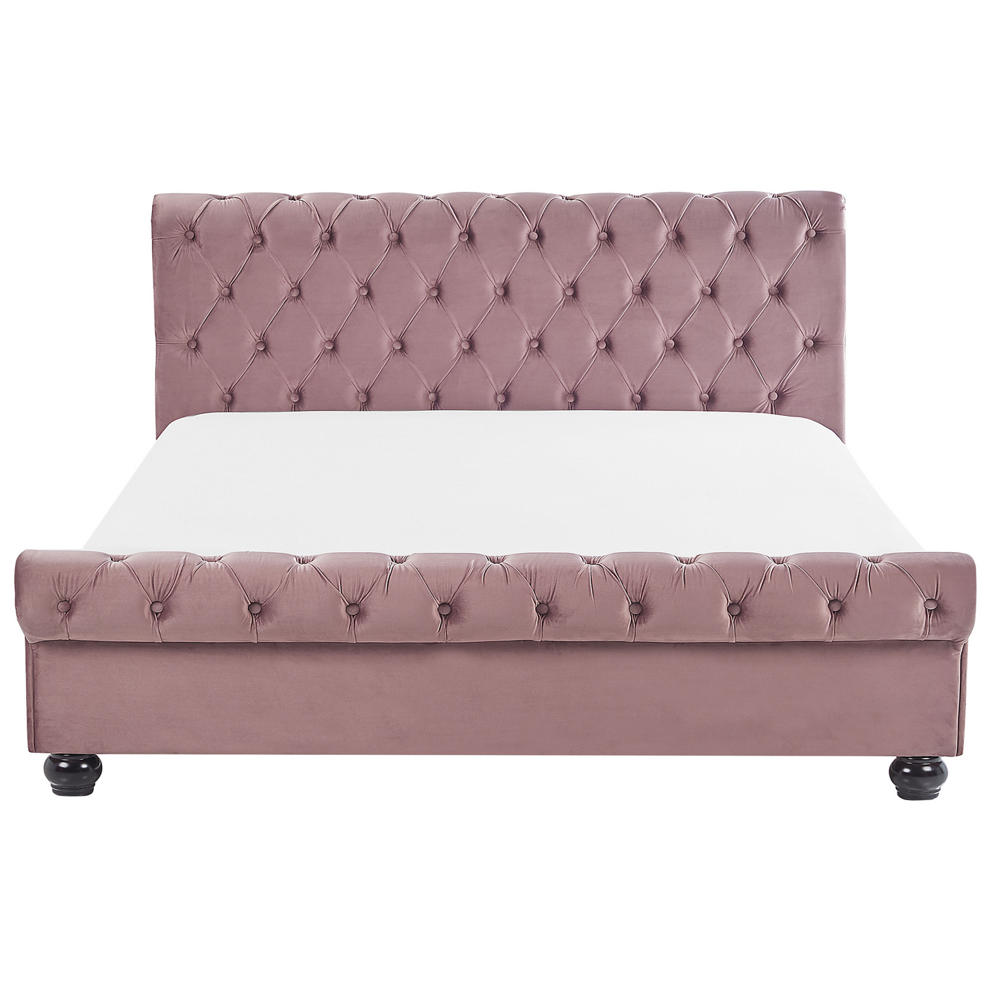 Bett mit Lattenrost Samtstoff AVALLON 180 x 200 cm Rosa