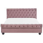 Bett mit Lattenrost Samtstoff AVALLON 180 x 200 cm Rosa