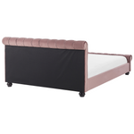 Bett mit Lattenrost Samtstoff AVALLON 180 x 200 cm Rosa