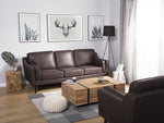 3-Sitzer Sofa Kunstleder braun LOKKA