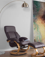 Massagestuhl FORCE mit Fussstütze Kunstleder Dunkelbraun