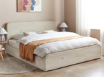 Bett mit Stauraum Kunstleinen RENNES 180 x 200 cm Beige