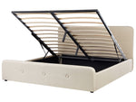 Bett mit Stauraum Kunstleinen RENNES 180 x 200 cm Beige