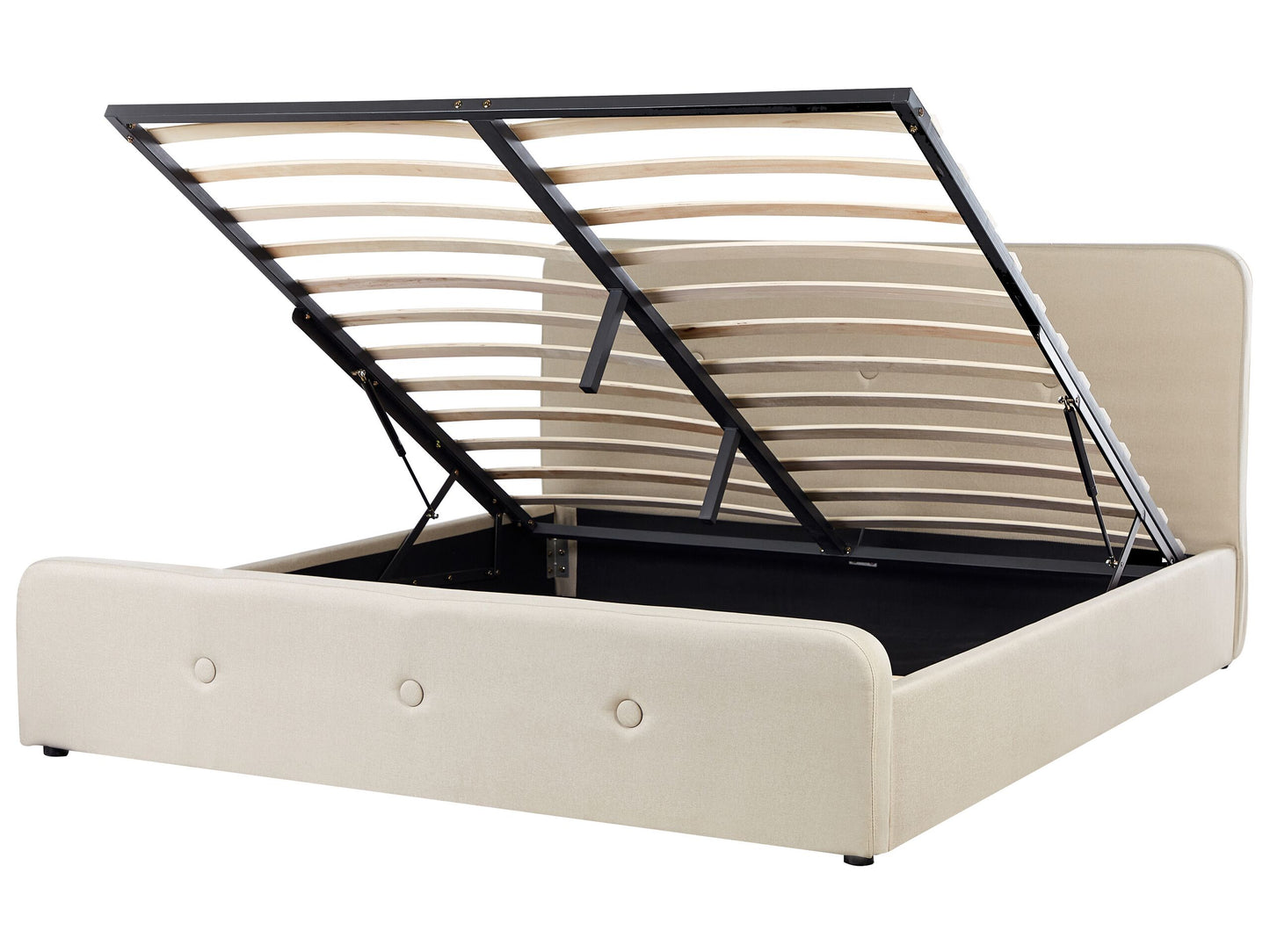 Bett mit Stauraum Kunstleinen RENNES 180 x 200 cm Beige