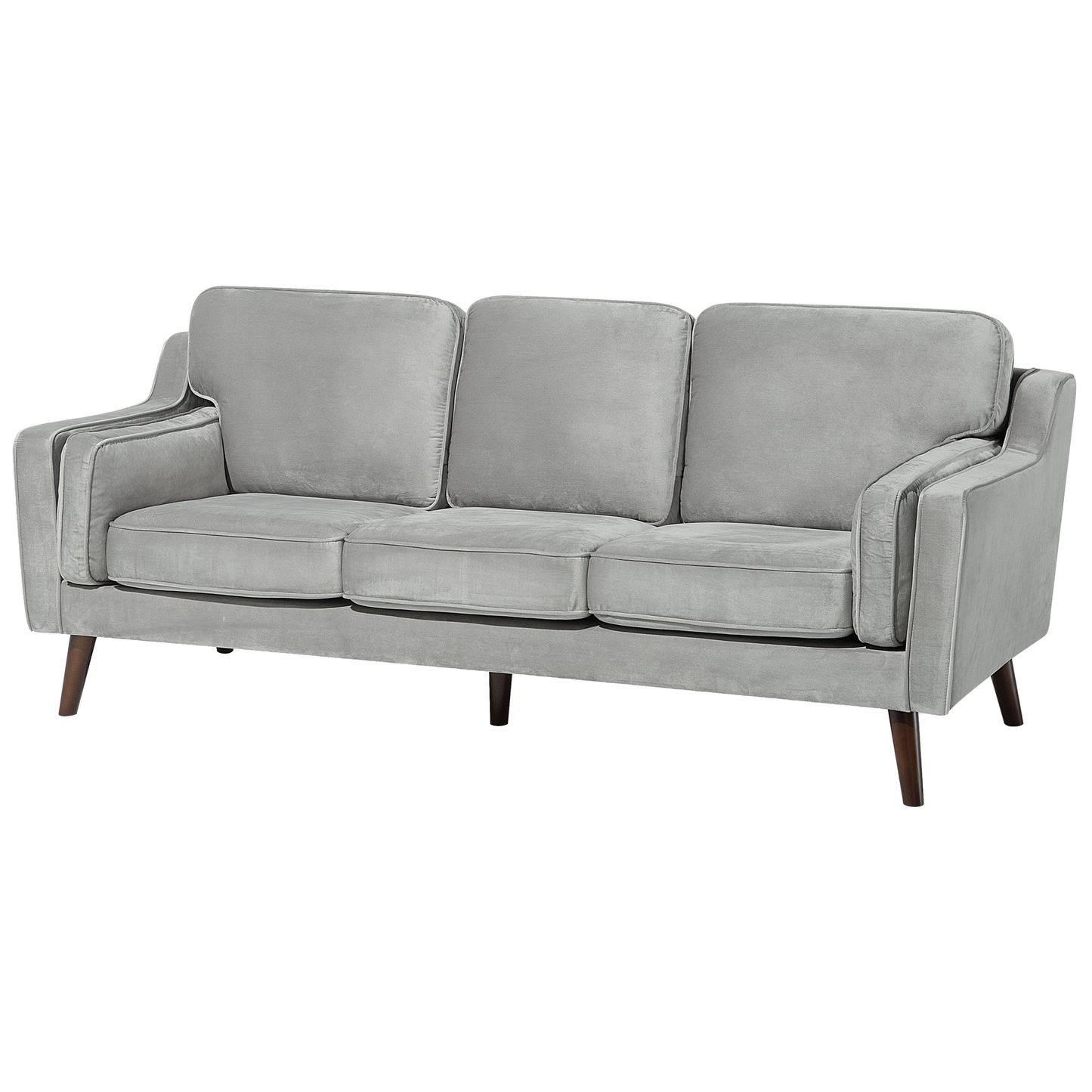 3-Sitzer Sofa Samtstoff hellgrau LOKKA