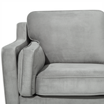 3-Sitzer Sofa Samtstoff hellgrau LOKKA