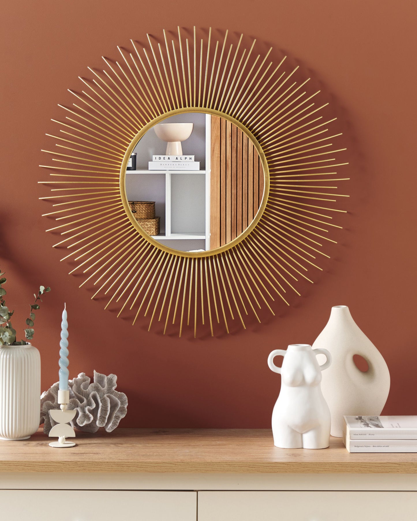 Wandspiegel CILLY 80 cm 80 cm Metall Gold