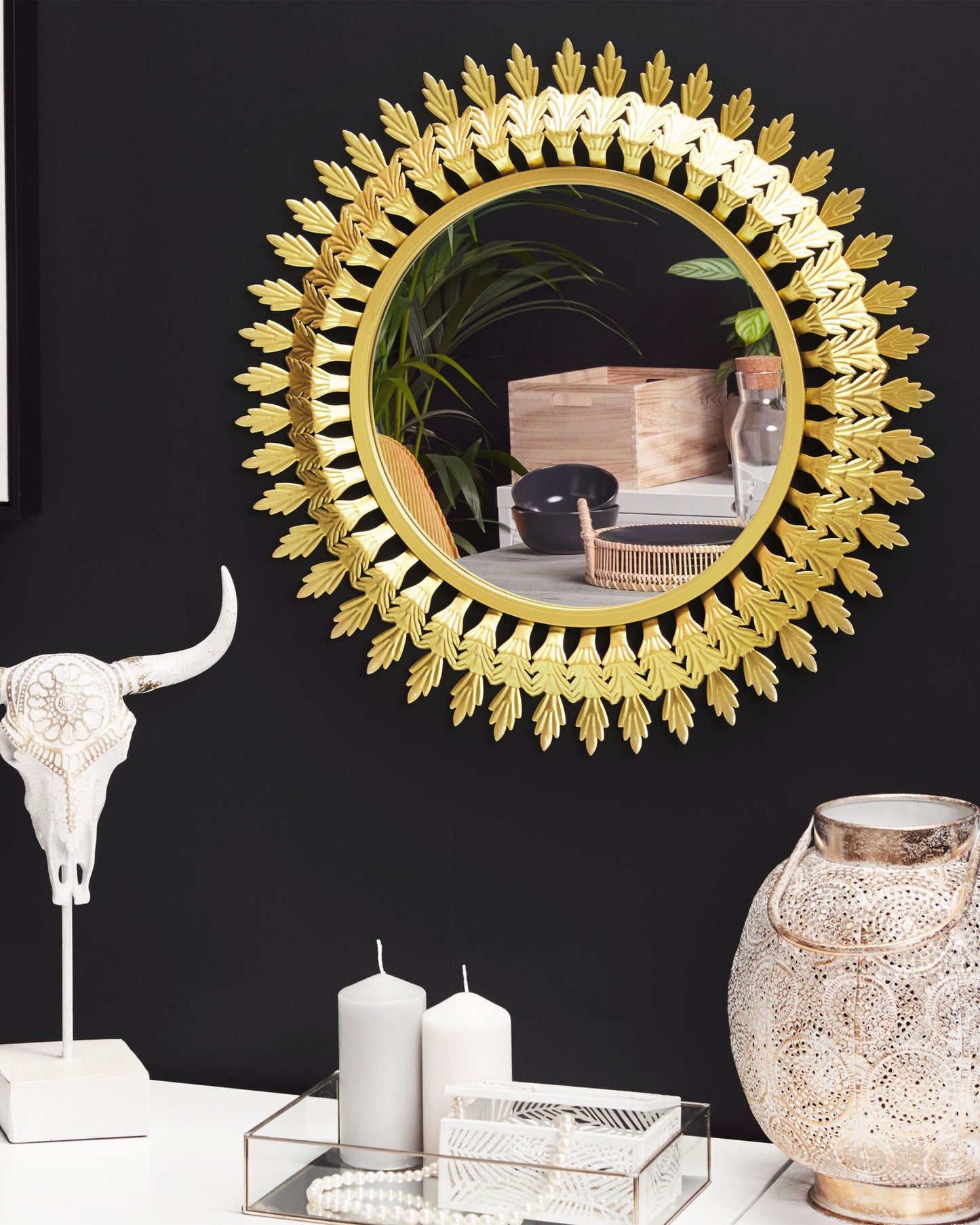 Wandspiegel VOREY 60 cm 60 cm Metall Gold