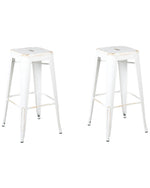 Barhocker 2er Set Metall Weiss CABRILLO