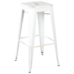 Barhocker 2er Set Metall Weiss CABRILLO
