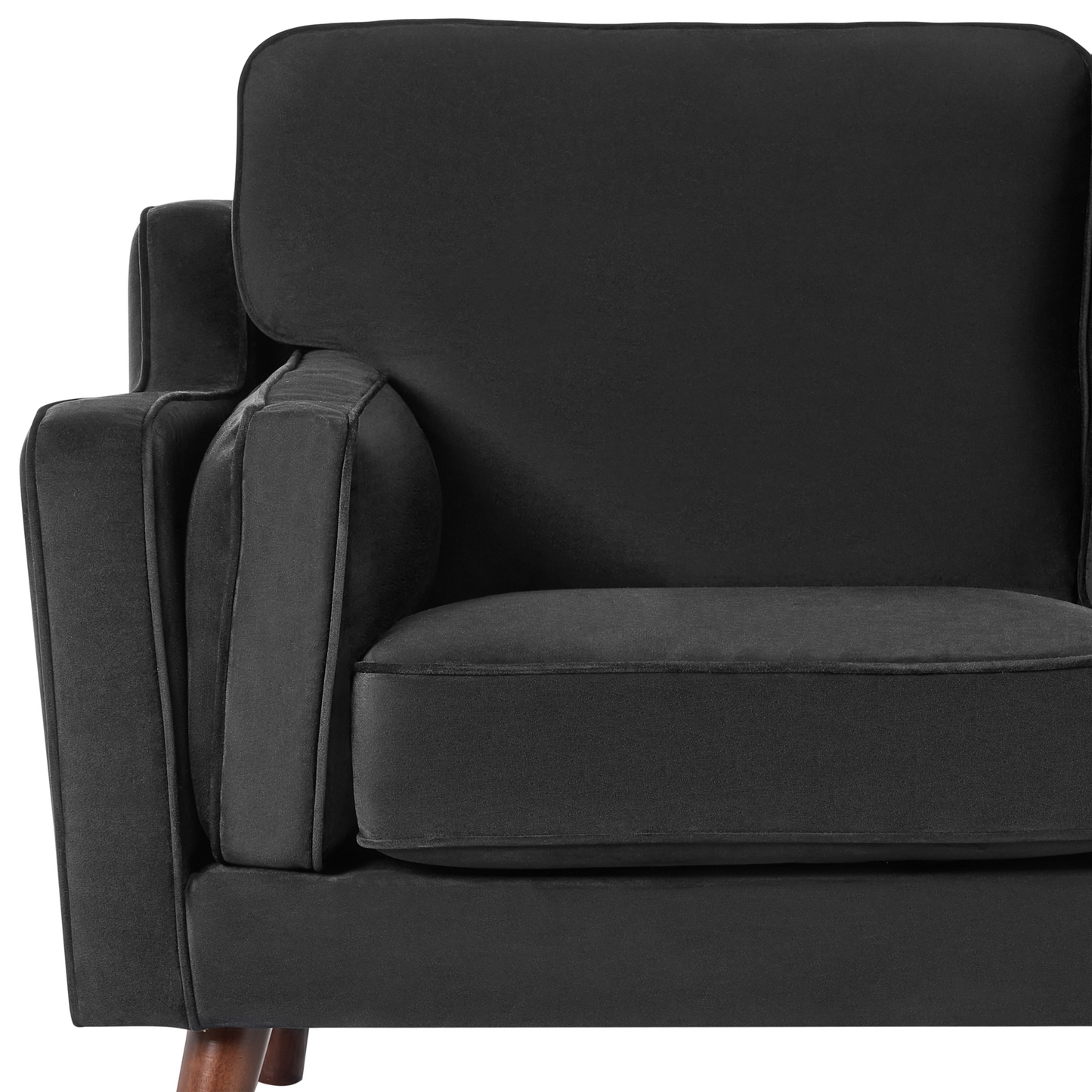 3-Sitzer Sofa Samtstoff schwarz LOKKA