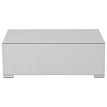 Lounge Set mit Tisch 8-Sitzer XXL rechtsseitig modular Polyrattan Weiss