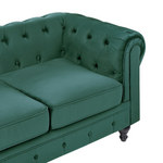 3-Sitzer Sofa Samtstoff grün CHESTERFIELD