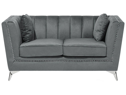 2-Sitzer Sofa Samtstoff grau GAULA