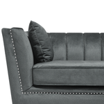 2-Sitzer Sofa Samtstoff grau GAULA