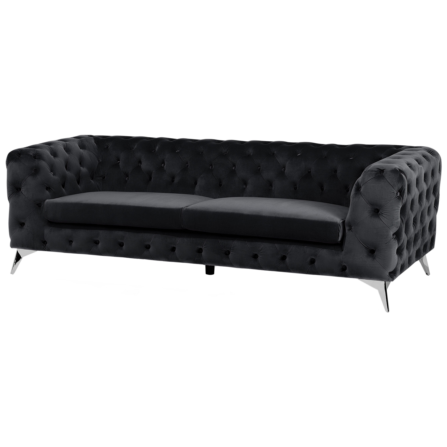 3-Sitzer Sofa Samtstoff schwarz SOTRA