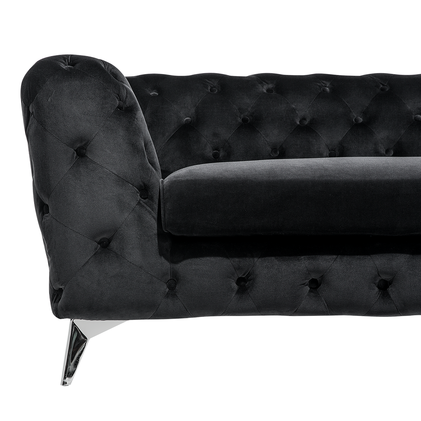 3-Sitzer Sofa Samtstoff schwarz SOTRA