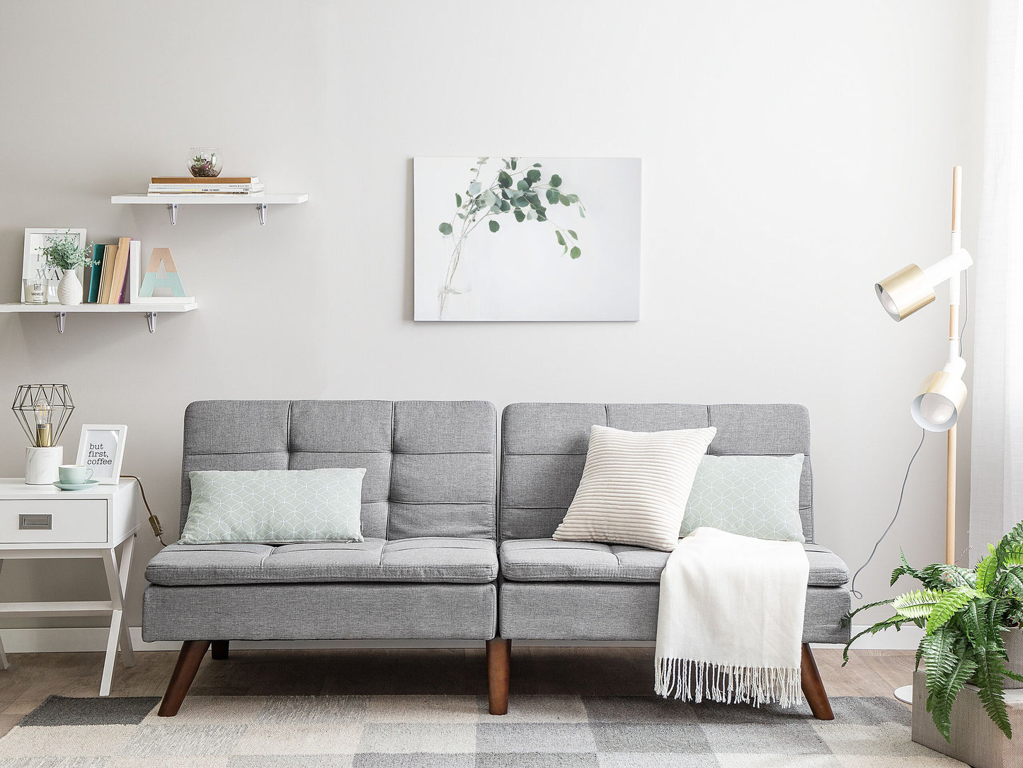 Schlafsofa 3-Sitzer hellgrau RONNE