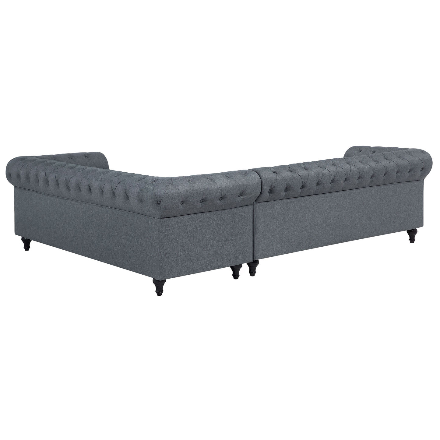 Ecksofa hellgrau linksseitig CHESTERFIELD