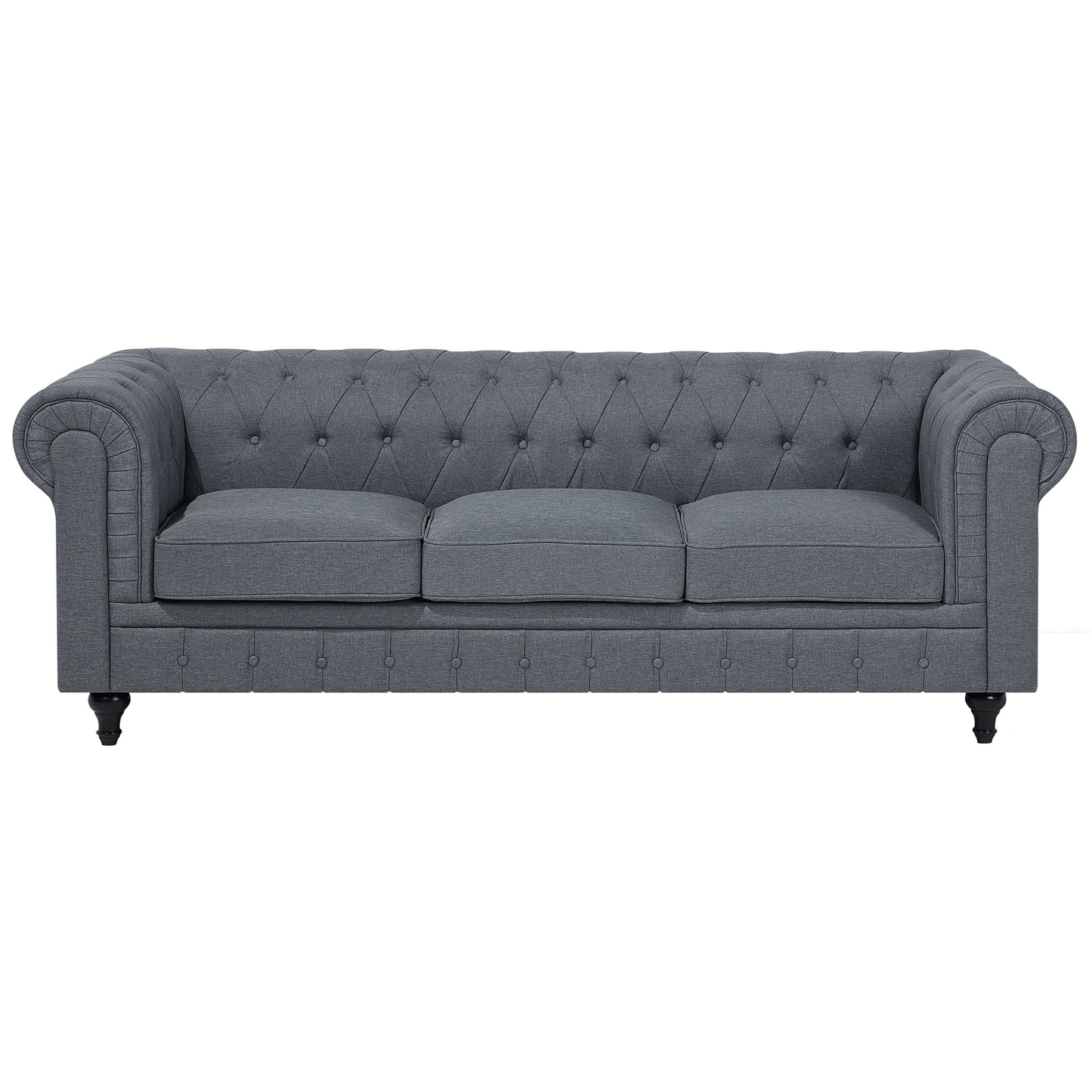 Ecksofa hellgrau linksseitig CHESTERFIELD
