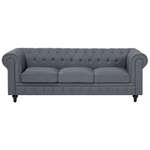 Ecksofa hellgrau linksseitig CHESTERFIELD
