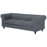 Ecksofa hellgrau linksseitig CHESTERFIELD